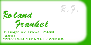 roland frankel business card